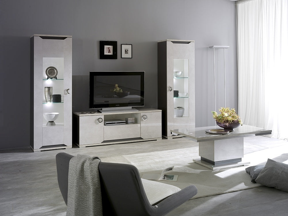 Angelo Grey Marble 2 Door Italian TV Unit