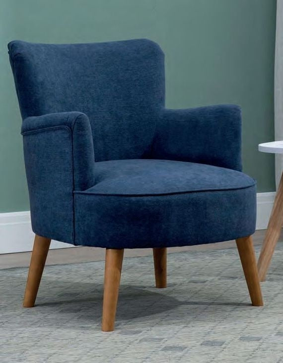 Keira Midnight Blue Fabric Armchair