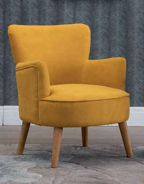 Keira Ochre Fabric Armchair