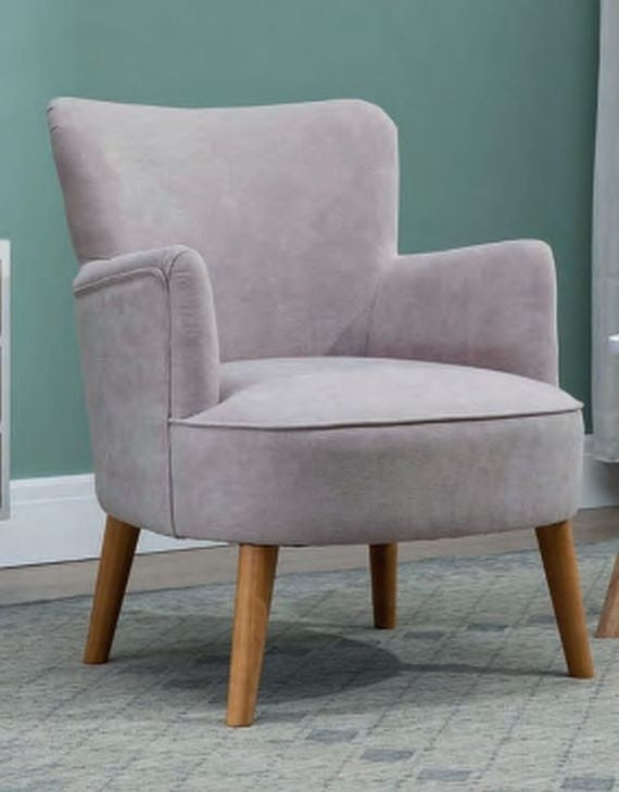 Keira Pearl Grey Fabric Armchair