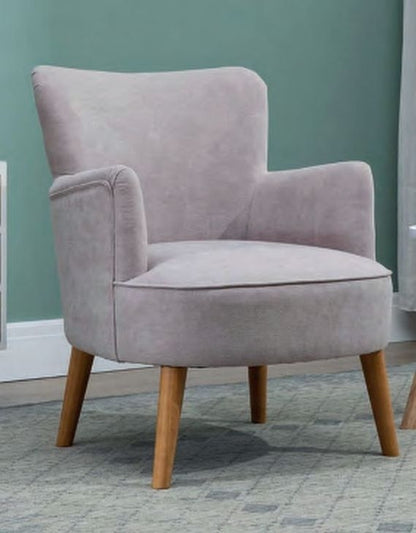 Keira Pearl Grey Fabric Armchair