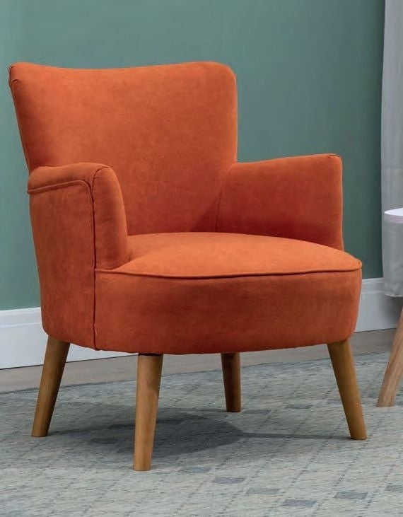 Keira Sunburt Orange Fabric Armchair