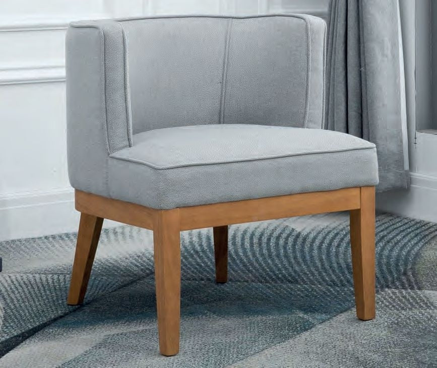 Lucille Herringbone Grey Fabric Armchair