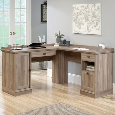 Teknik Barrister Home Salt Oak L Shaped Office Desk