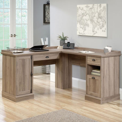 Teknik Barrister Home Salt Oak L Shaped Office Desk