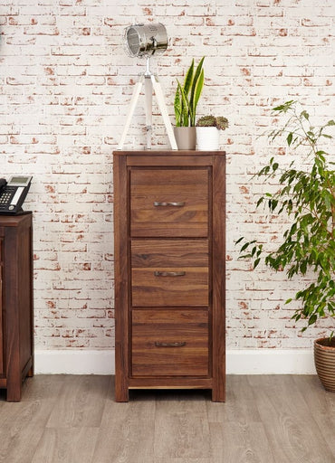 Mayan Walnut 3 Drawer Filing Cabinet