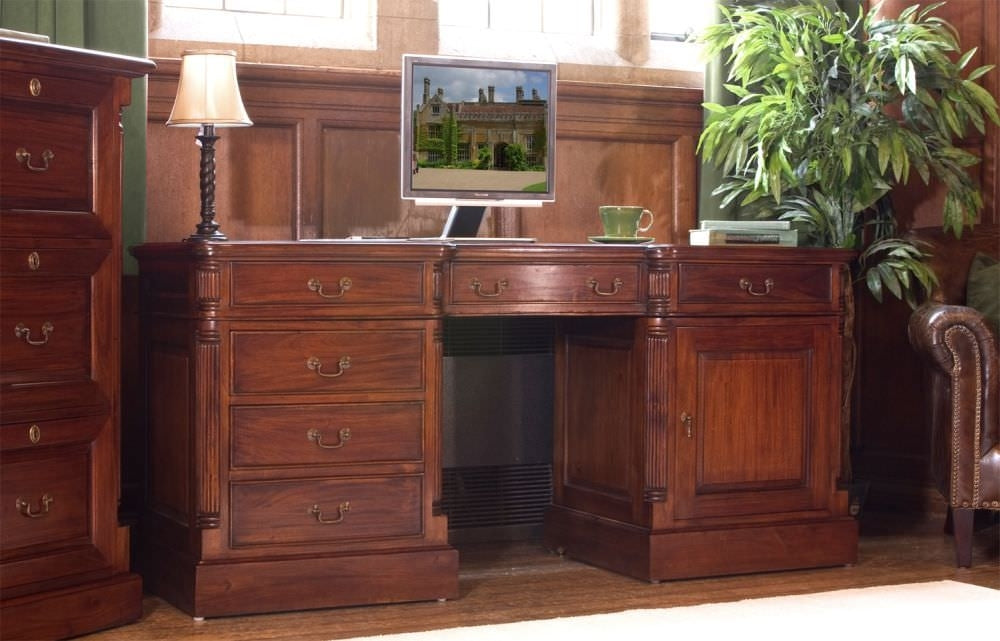 La Roque Mahogany 1 Door 6 Drawer Computer Desk