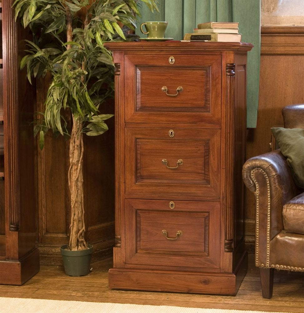 La Roque Mahogany 3 Drawer Filing Cabinet