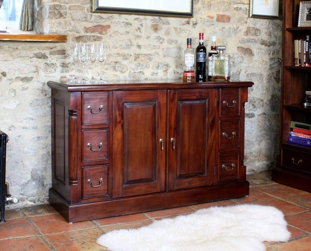 La Roque Mahogany 2 Door 6 Drawer Sideboard