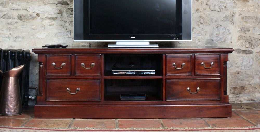 La Roque Mahogany Wide TV Unit