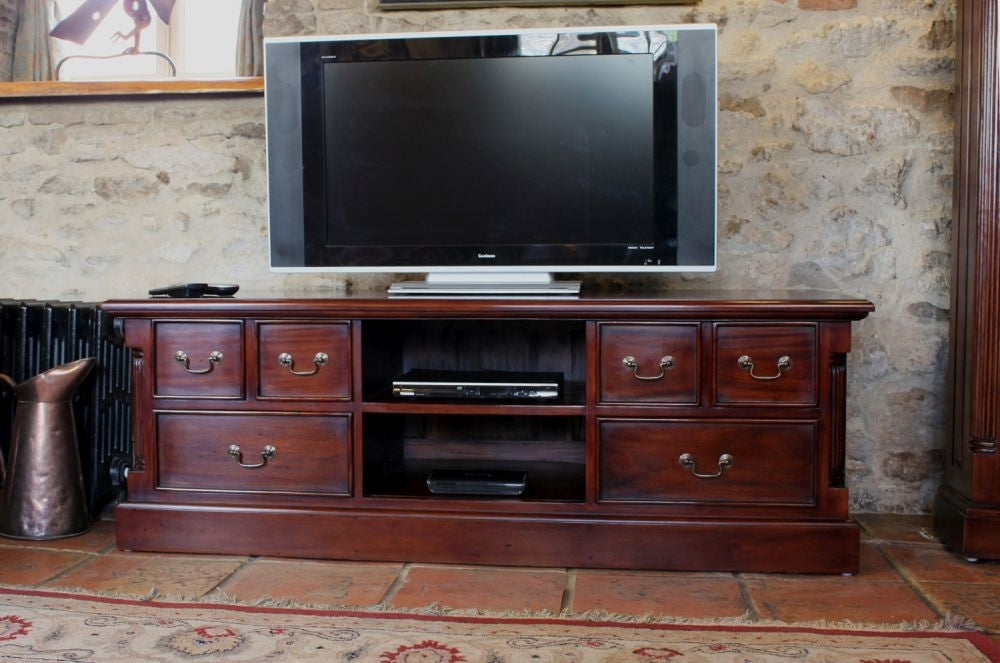 La Roque Mahogany Wide TV Unit