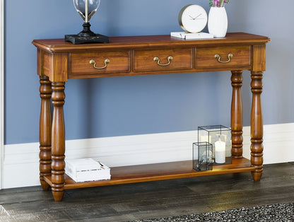 La Reine Mahogany 3 Drawer Console Table