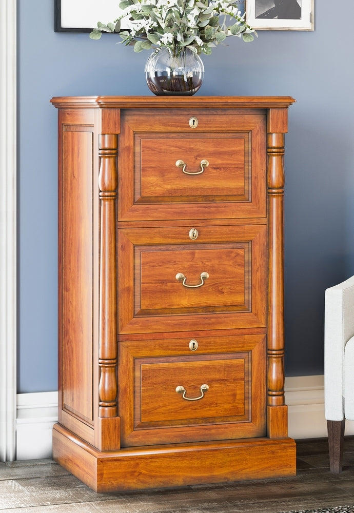 La Reine Mahogany 3 Drawer Filing Cabinet