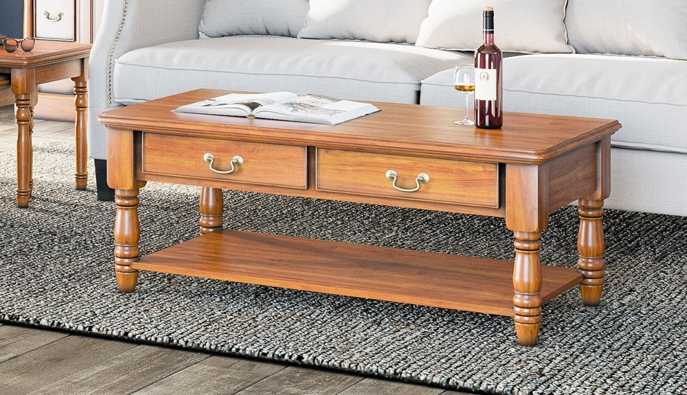 La Reine Mahogany 2 Drawer Coffee Table