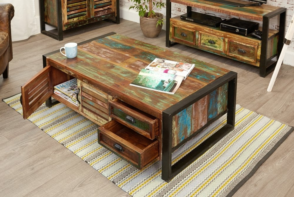 Urban Chic Reclaimed 2 Door 2 Drawer Coffee Table