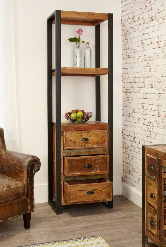 Urban Chic Reclaimed Alcove 3 Drawer Bookcase