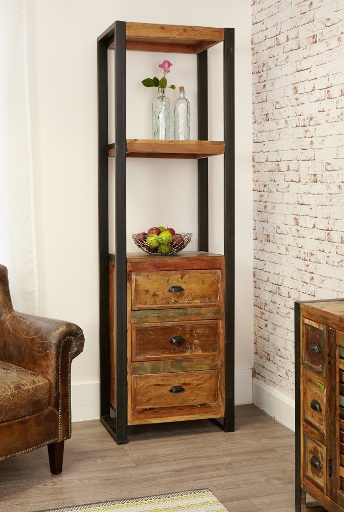 Urban Chic Reclaimed Alcove 3 Drawer Bookcase