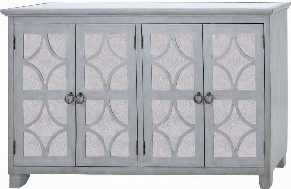 Russell Grey Mirrored 4 Door Sideboard