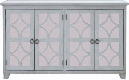 Russell Grey Mirrored 4 Door Sideboard with Mirror