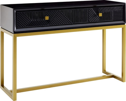 Orlando Black Geometric Design Console Table