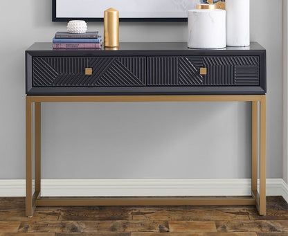 Orlando Black Geometric Design Console Table