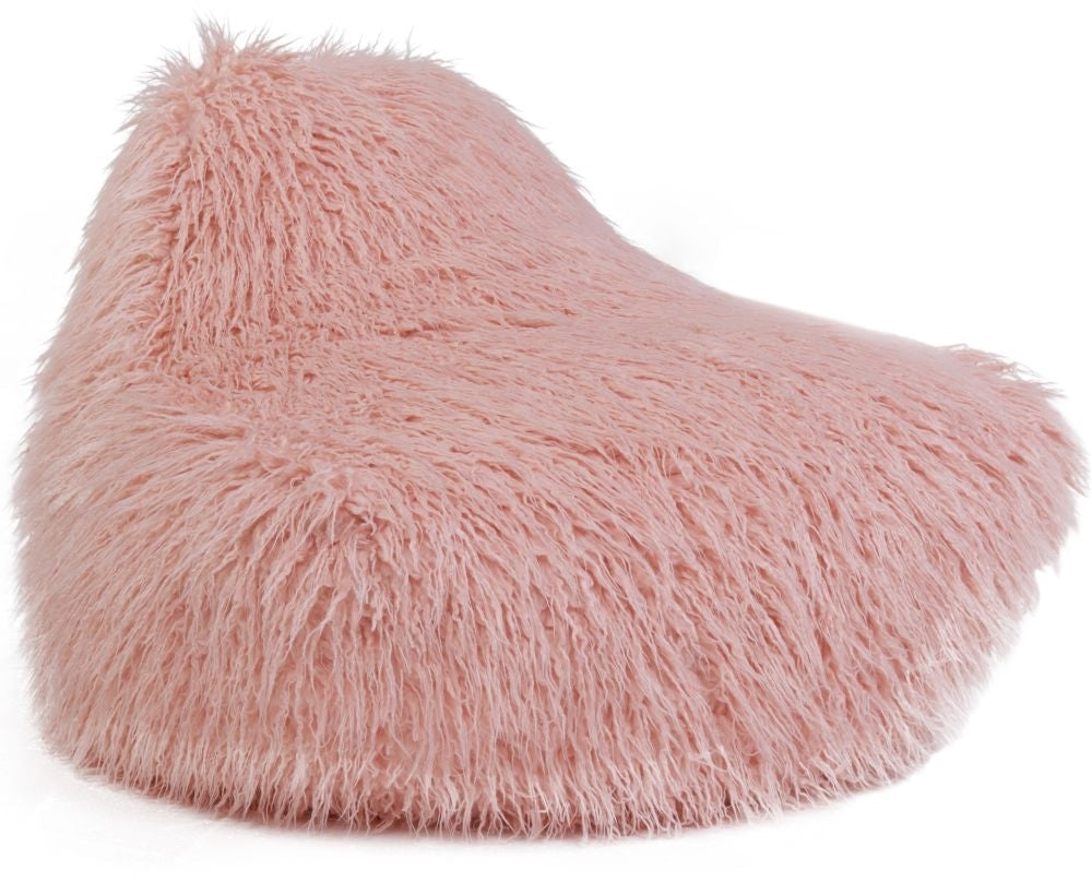 Pink Faux Sheepskin Fur Bean Bag