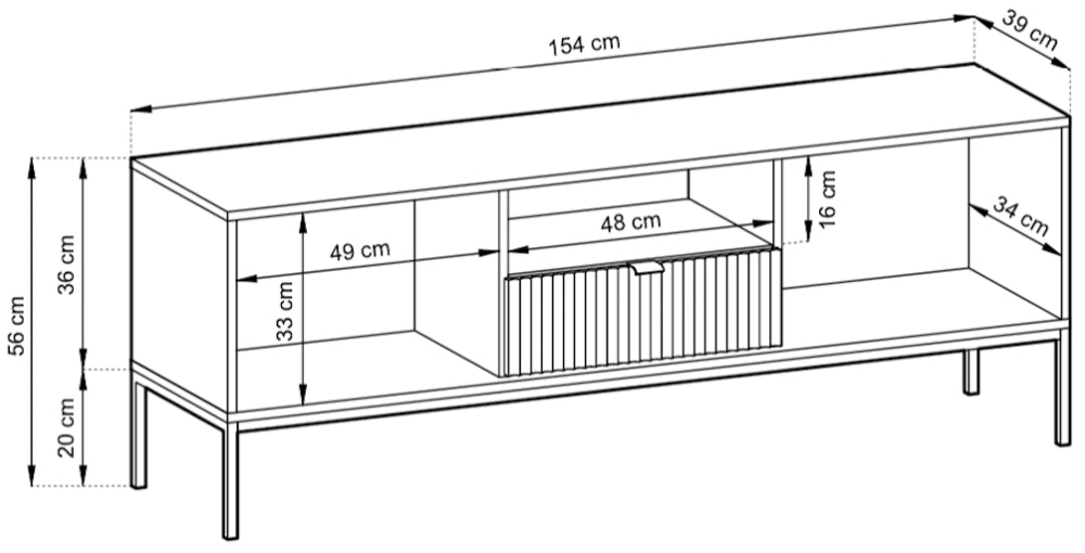 Nova Black Matt TV Unit