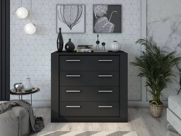 Idea Black Matt 4 Drawer Chest