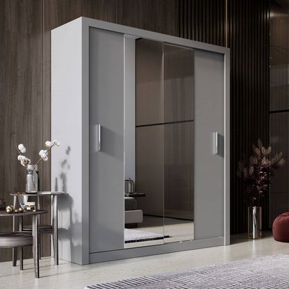 Idea Grey Matt 2 Door Sliding Wardrobe