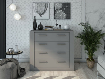 Idea Grey Matt 4 Drawer Chest