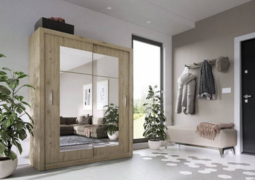 Idea Oak San Remo 2 Door Mirror Sliding Wardrobe