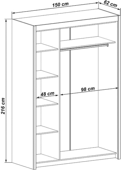 Inova Oak Sonoma 2 Door Sliding Wardrobe