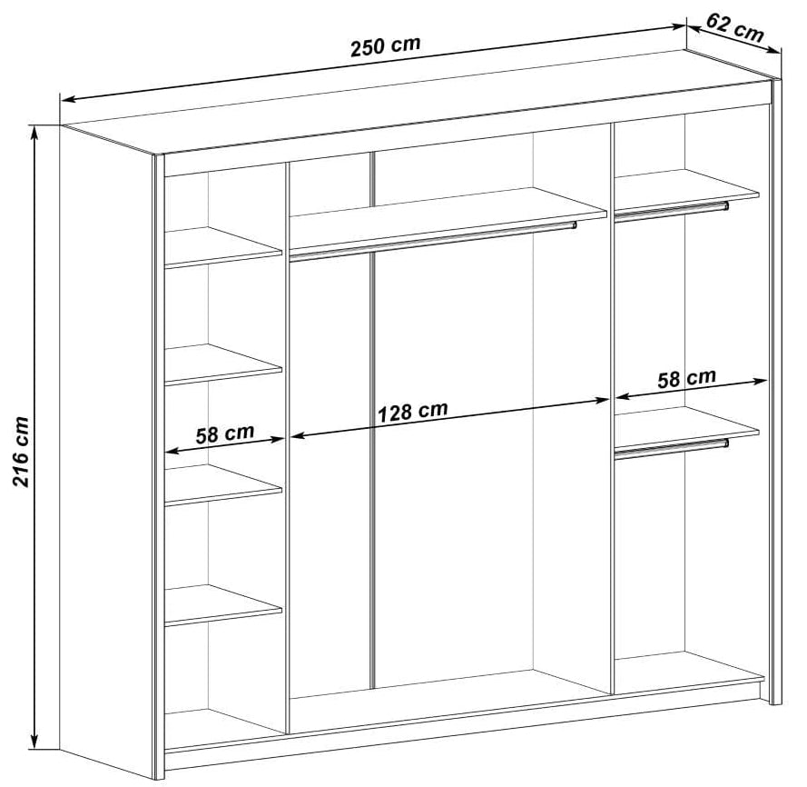 Inova Oak Sonoma 3 Door Sliding Wardrobe