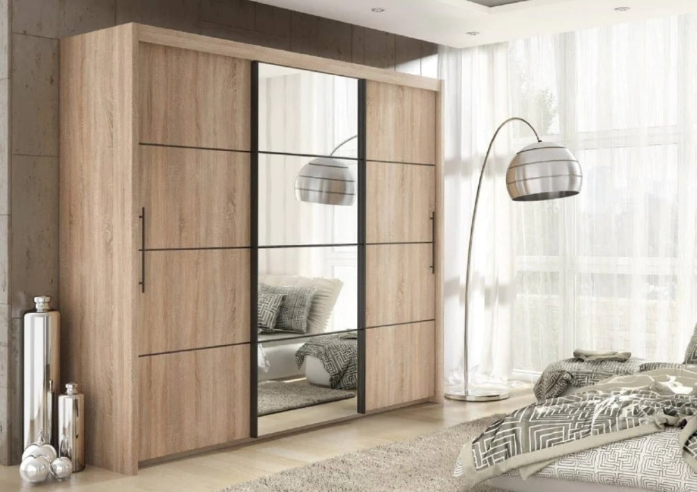 Inova Oak Sonoma 3 Door Sliding Wardrobe