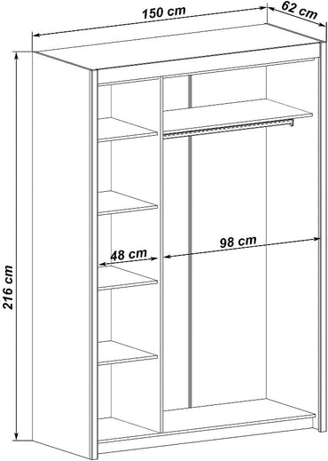 Inova White Matt 2 Door Sliding Wardrobe