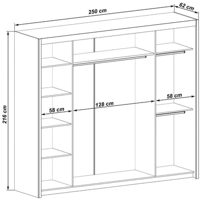 Inova Oak Sonoma 3 Door Sliding Wardrobe