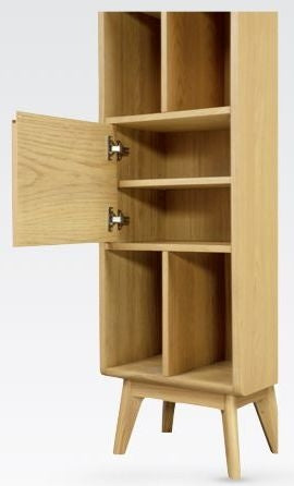 Carrington Scandinavian Style Oak Narrow Bookcase, 180cm