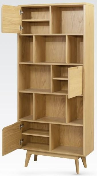 Carrington Scandinavian Style Oak Tall Bookcase, 180cm