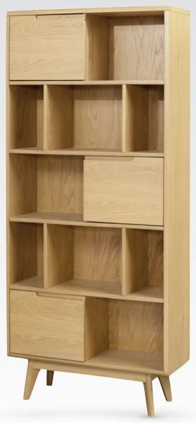 Carrington Scandinavian Style Oak Tall Bookcase, 180cm