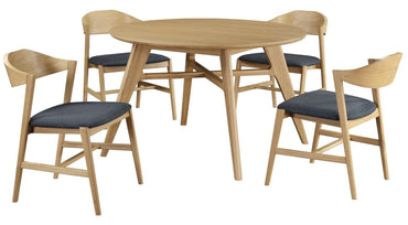 Carrington Scandinavian Style Oak Dining Table, 120cm Seats 4 Diners Round Top