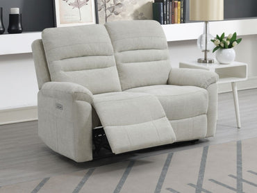 Belford Beige Fabric 3+2 Recliner Sofa Set Upholstered