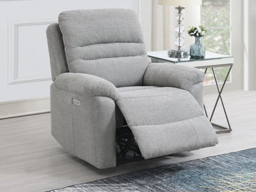 Belford Grey Fabric 3+1+1 Recliner Sofa Set Upholstered