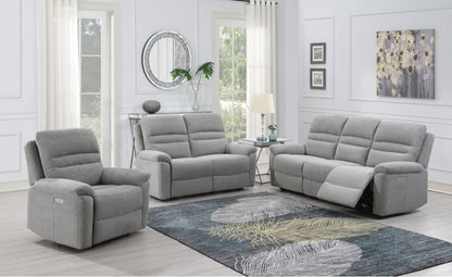 Belford Grey Fabric 3+2 Recliner Sofa Set Upholstered