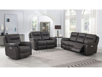 Claremont Grey 3+1+1 Recliner Sofa Set, Velvet Fabric Upholstered