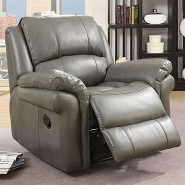 Farnham Grey Leather Recliner Armchair