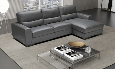 Nuova Grey Moon 3 Seater Sofa with Right Hand Facing Corner Chaise, Leather