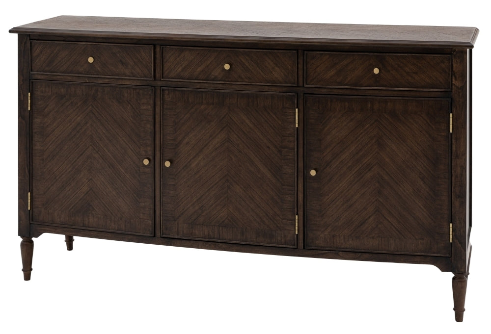 Madison Dark Coffee Wooden 170cm Large Sideboard - 3 Doors