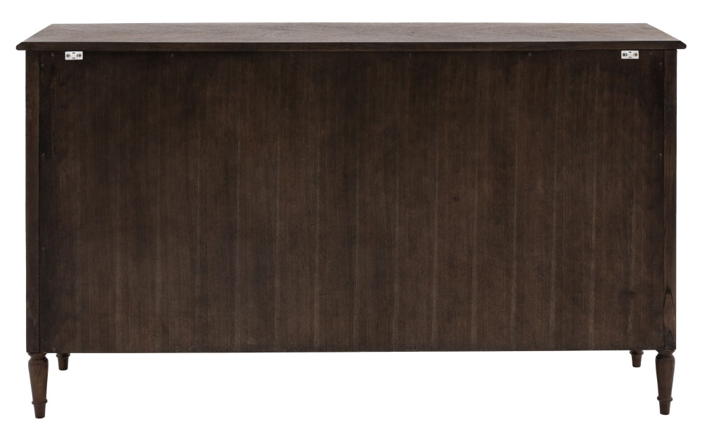 Madison Dark Coffee Wooden 170cm Large Sideboard - 3 Doors