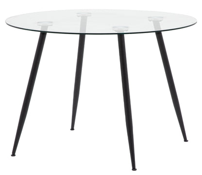 Mack 110cm Clear Glass Round Dining Table