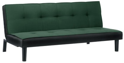 Aurora Green Velvet Fabric Click Clack Sofabed